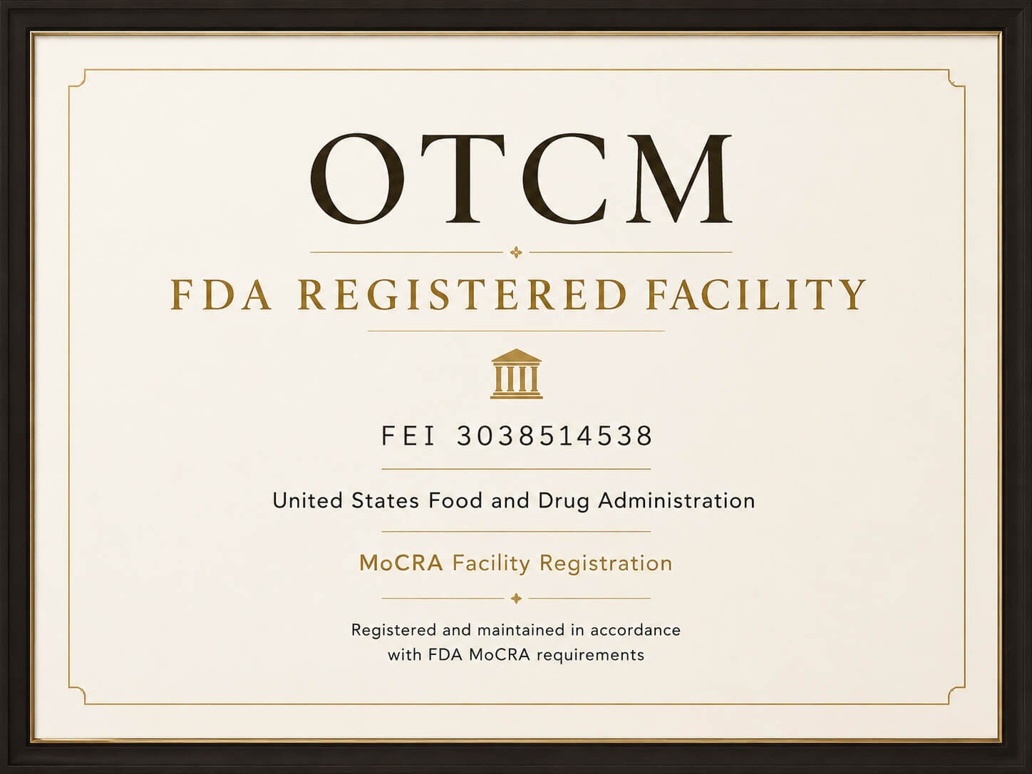 FDA Registered Facility (MoCRA Facility Registration)